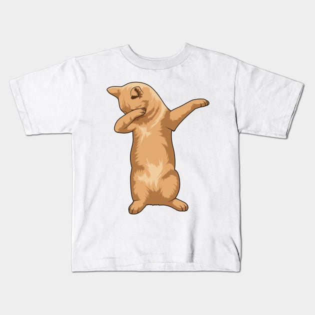 Cat at Hip Hop Dance Dab Kids T-Shirt by Markus Schnabel